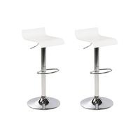 Lot 2 Tabourets de Bar Modernes Pivotants et Réglable Blanc Valencia