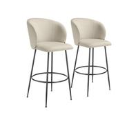 tectake® Lot de 2 Tabouret Bar Aspect Velours Chaise de Bar avec Repose-Pieds Chaise Haute Cuisine pour îlot Central H106cm Rembourrée avec Dossier Tabouret Haut Cuisine comptoir