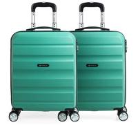 Lot 2 Valises Cabine 55X40x20 Avion Bagages Cabine Rigide T71650P Aigue-Marine/Aaigue-Marine