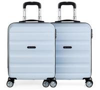 Lot 2 Valises Cabine 55X40x20 Avion Bagages Cabine Rigide T71650P Blanc/Blanc