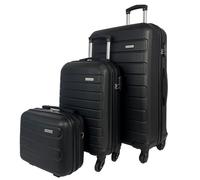 Lot 2 valises cabine et soute et vanity rigides - Noir - BA10603