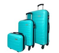 Lot 2 valises cabine et soute et vanity rigides - Turquoise - BA10603