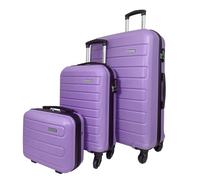 Lot 2 valises cabine et soute et vanity rigides - Violet - BA10603