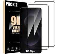 Lot-2 Verre Trempé Intégral pour Samsung Galaxy S25 Edge - Vitre Protection Antichoc avec Bord Noir - E.F.Connection