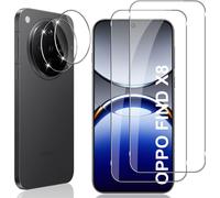 Lot 2 Verres Trempés + 2 Protections Caméra Pour Oppo Find X8 5g - Dureté 9h, Ultra Hd 99% Transparence, Bords 2.5d, Anti-Empreintes, Sensible Au Toucher, Compatible Coque
