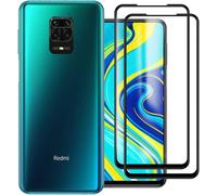 Lot 2 Verres Trempés Pour Redmi Note 9s - Protection Écran Full-Cover Adhésif Total, Anti-Rayures Et Anti-Bulles, Ultra-Transparent + Kit De Nettoyage
