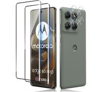 Lot 2 Vitres Trempées 3d Pleine Couverture Pour Motorola Moto Edge 60 / 60 Fusion / 60 Pro + 2 Protections Objectif Caméra 9h