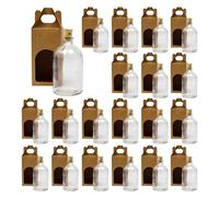 Lot 20 Bouteilles en Verre de 100 ml avec Bouchon en Liège et 20 boîtes - Idéales pour la décoration, le stockage d'épices et les cadeaux chics pour mariages