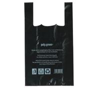 Lot 200 sacs de caisse noirs à bretelle réutilisables 50 microns | Sacs de courses solides avec soufflet | Conformes réglementation 2016 | Idéal primeurs, marchés, commerces (NOIR, 30 + 16 x 65)