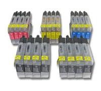 Lot 20x cartouches d'encre vhbw pour Brother DCP-J525, DCP-J525W, DCP-J725, DCP-J725DW comme LC1240BK, LC1240C, LC1240M, LC1240Y.