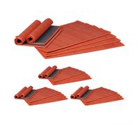 Lot 24 sets de table en bambou napperons rectangulaires lavable rouge 30 x 45 cm