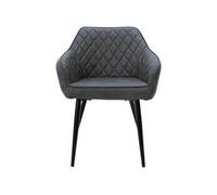 Lot 2x chaises de salle à manger fauteuils salon matériau synthétique anthracite ML-Design Gris anthracite G
