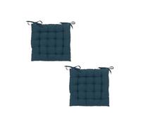 Atmosphera - Lot 2x Galette de chaise - Bleu foncé bleu