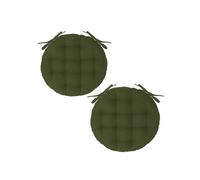 - Lot 2x Galette de chaise ronde Alix - Diam. 38 cm - Kaki