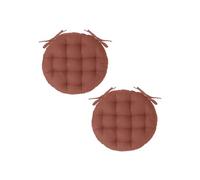 - Lot 2x Galette de chaise ronde Alix - Diam. 38 cm - Terracotta