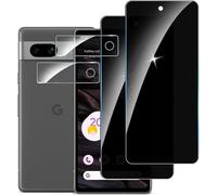Lot 2x Protecteurs D'écran Vie Privée + 2x Protège-Lentille Pour Google Pixel 6a - Verre Trempé 9h, Anti-Espion, Anti-Rayures, Anti-Empreintes, Compatible Coque, Déverrouillage Facial