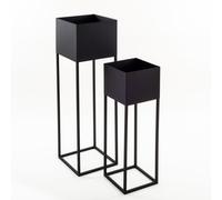 LOT 2x - Support de pot de fleurs hauteur 75 cm & 100 cm soudé, insert immédiat