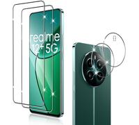 Lot 2x Verre Trempé Écran + 2x Film Protecteur Caméra Pour Realme 12+ 5g ¿ 9h Anti-Rayures, 99% Transparence, Pose Facile Sans Bulles, Revêtement Oléophobe, Compatible Coque