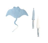 Lot 3 Animaux Océan Raie + Mini Pulpes Light Blue And White TU