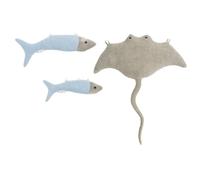 Lot 3 Animaux Océan Raie + Poissons Grey And Light Blue TU