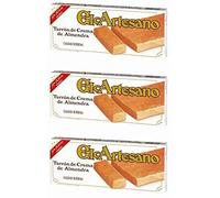 Lot 3 barres Nougat de crème d'amande 200 gr. Sans sucre - Turrones Espagnol El Artesano