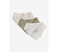 VERTBAUDET Lot de 3 bavoirs bandanas en gaze de coton Babylone TU