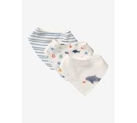 Lot 3 bavoirs bandanas en gaze de coton bord de mer TU