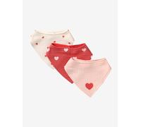 Lot 3 bavoirs bandanas en gaze de coton mon coeur TU