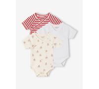 VERTBAUDET Lot 3 bodies bébé garçon coton bio rouge 9M(71CM)