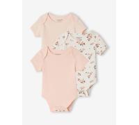 Lot 3 bodies bébé manches courtes rose pâle 12M(74CM)