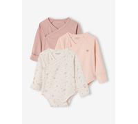 VERTBAUDET Lot 3 bodies naissance manches longues bois de rose 3M(60CM)