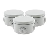 Lot 3 boîtes de dérivation IP55 Ø80x40mm - Gris - Zenitech