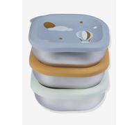 Lot 3 boîtes repas inox multi-usage bleu TU