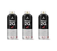 Lot 3 bombes de peinture noir goudron mat nitro 2G 400ml - Mtn