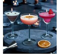Lot 3 Bougies Verres Cocktails - Blanc
