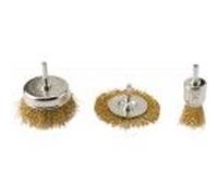 Lot 3 brosse pour perceuse fil acier laitonné coupe pinceau circulaire tige 6mm SCID
