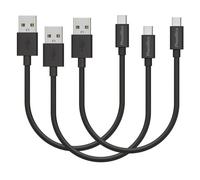 Lot 3 Cables 20cm USB-C Noir pour Realme X2 / X2 Pro / X3 SuperZoom / XT / X50 Pro 5G Phonillico®