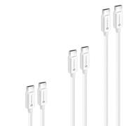 Lot 3 Câbles pour Crosscall Core Z5, M5, X5, X4 / Stellar X5, Action X5 - USB-C vs USB-C, 25cm + 1m + 2m, Synchro et Charge 60W, PD QC4.0 & SuperVooc
