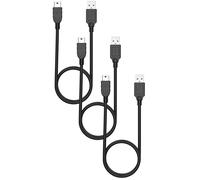 Lot 3 cables pour Fuji FinePix J12/J100/J110w/J120/J15 fd/J150w/J20/J210/J25/J250 - Cable MINI USB/USB 2.0 Noir 1 Mètre Phonillico®