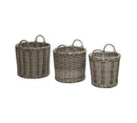 Lot 3 cache-pots résine tressée - Ø 33/37/42 cm