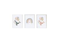 Lot 3 Cadres Muraux Enfant Baleines Ballon Multi Coloured TU