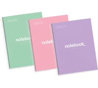 Lot 3 Cahiers A4, Notebook Emotions, 80 Pages 90 G/M², Cahier À Points Dots, Cahiers À Couverture Rigide Et Spirale, 2 Perforations Pour Le Classement, Fournitures Scolaires Ou Le Bureau