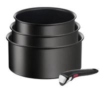 Lot 3 casseroles et poignée Tefal Ingenio Eco Resist 16/18/20 cm Noir