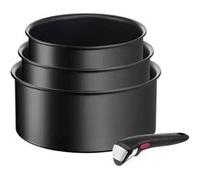 Lot 3 casseroles et poignée Tefal Ingenio Eco Resist 16/18/20 cm Noir