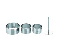 Lot 3 Cercles+Poussoir Inox 7-8-10 Cm