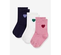 Lot 3 chaussettes cœur multicolore 15/18