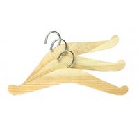 Lot 3 cintres en bois pour vetements poupee 38/45 cm, 16x5cm - Accessoire armoire, penderie - Set pour tenue poupon et carte