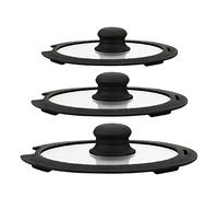 Lot 3 Couvercles Egouttoirs avec anneau en silicone 16/20/24 cm Herzberg HGCOVS3