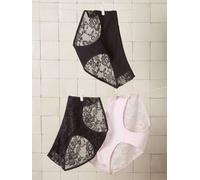 Lot 3 culottes grossesse dentelle coton bio rose pâle 42/44