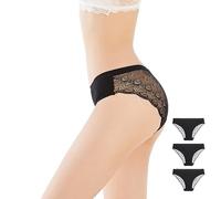 Lot 3 Culottes Menstruelles Coton BIO certifié GOTS | Absorbante = 2 tampons, fine, antifuite, réutilisable, écologique et Super Sexy (S)